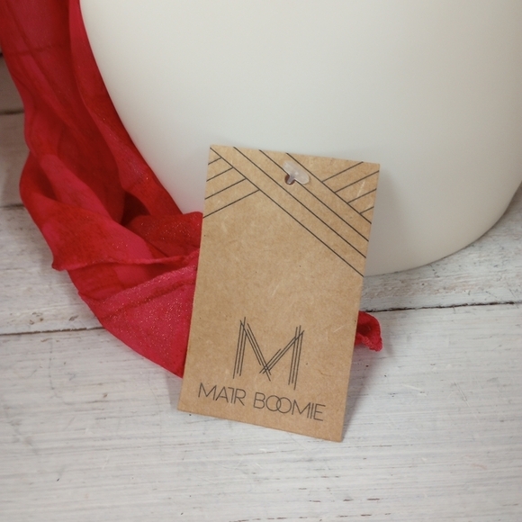 Matr Boomie Women's Dark Pink with Gold Accent Triangle Scarf Headwrap - Picture 8 of 10